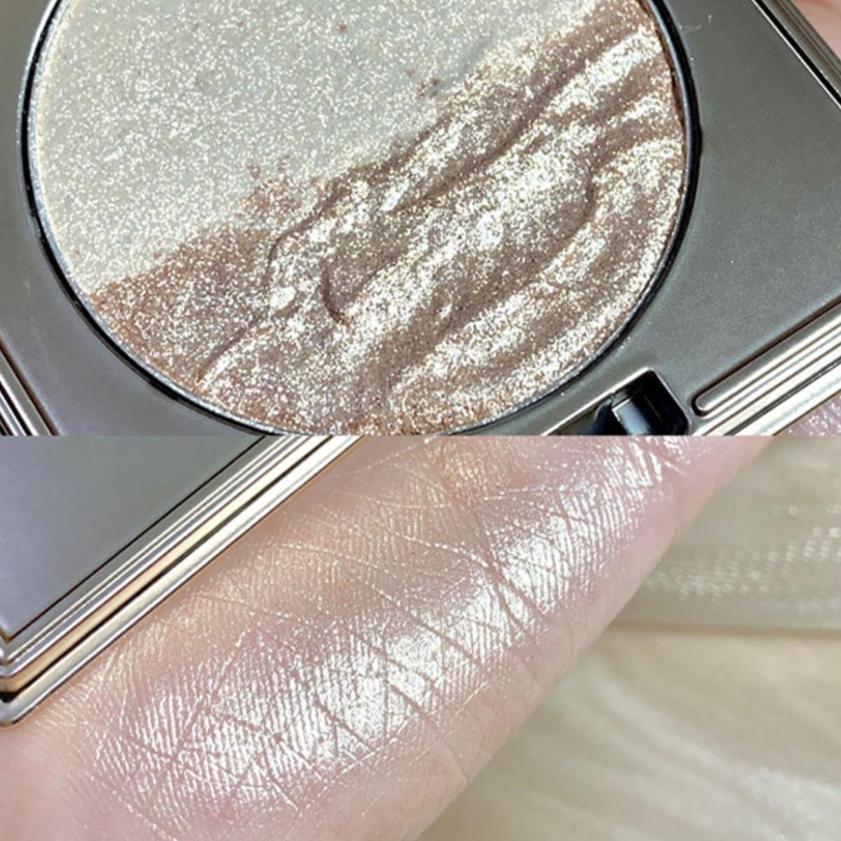 KARLOR 2-In-1 Highlighter Blush Puder, Rosa & Golden Highlighter Blush Palette Make up Highlighter Gesicht Puder Blush Wange Highlighter Nase Hals Glitzer Lidschatten Perlmutt Highlighter Rouge(02)