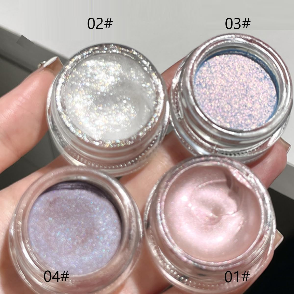 KARLOR Flüssig Highlighter Augen Glitzer, Cremig Lidschatten Mit Schimmer Gesicht Highlighter Makeup Perlmutt Glitzer Cremige Glitter Flüssiger Schimmer Highlighter Wange Gesicht(04#)