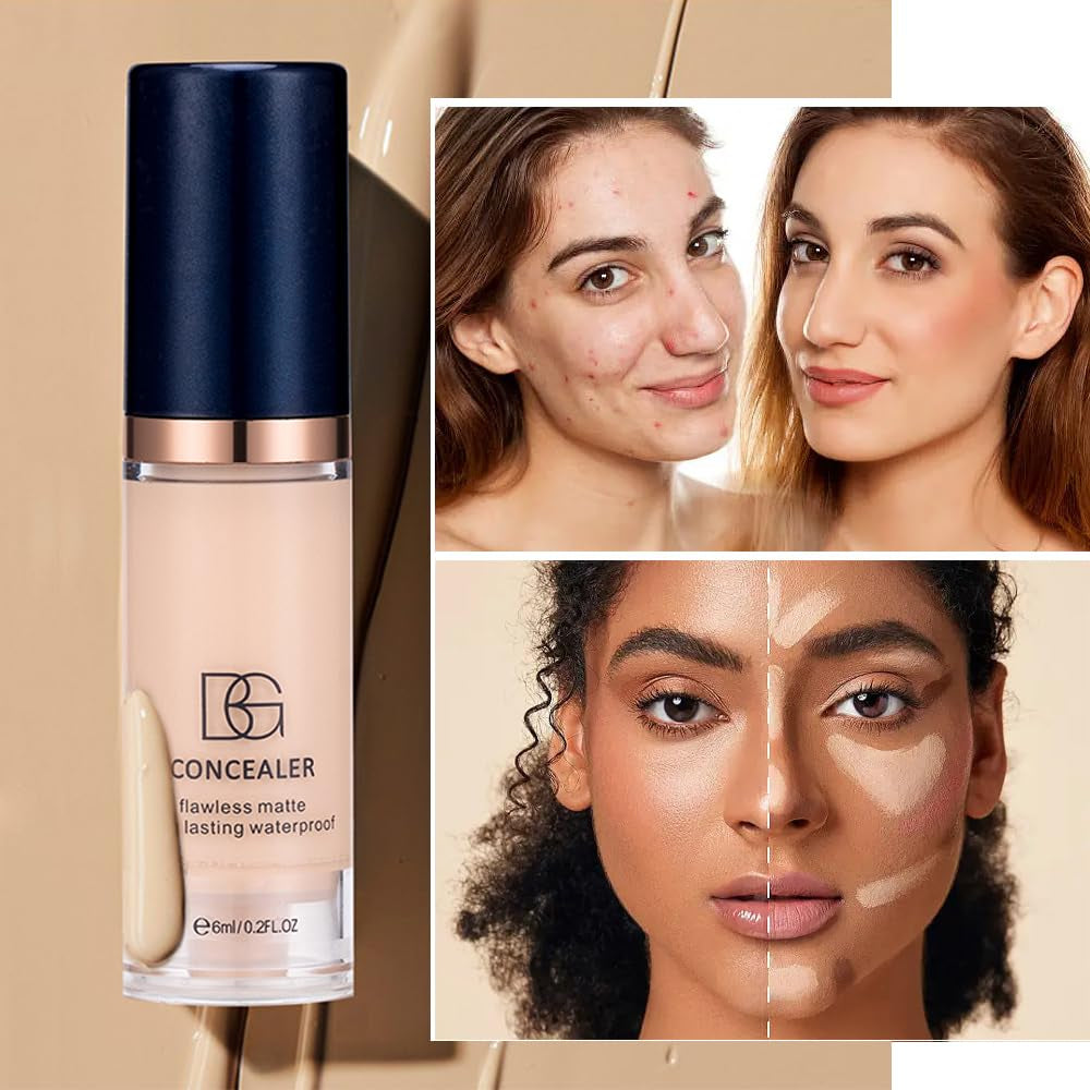 Make up Foundation,3 Kombinationen Primer+Concealer+Flüssige Foundation,Langanhaltende Mittel- Bis Volldeckende Foundation,Transfer-Proof Soft Matte Oil Control Foundation, Makeup in Einem Schritt