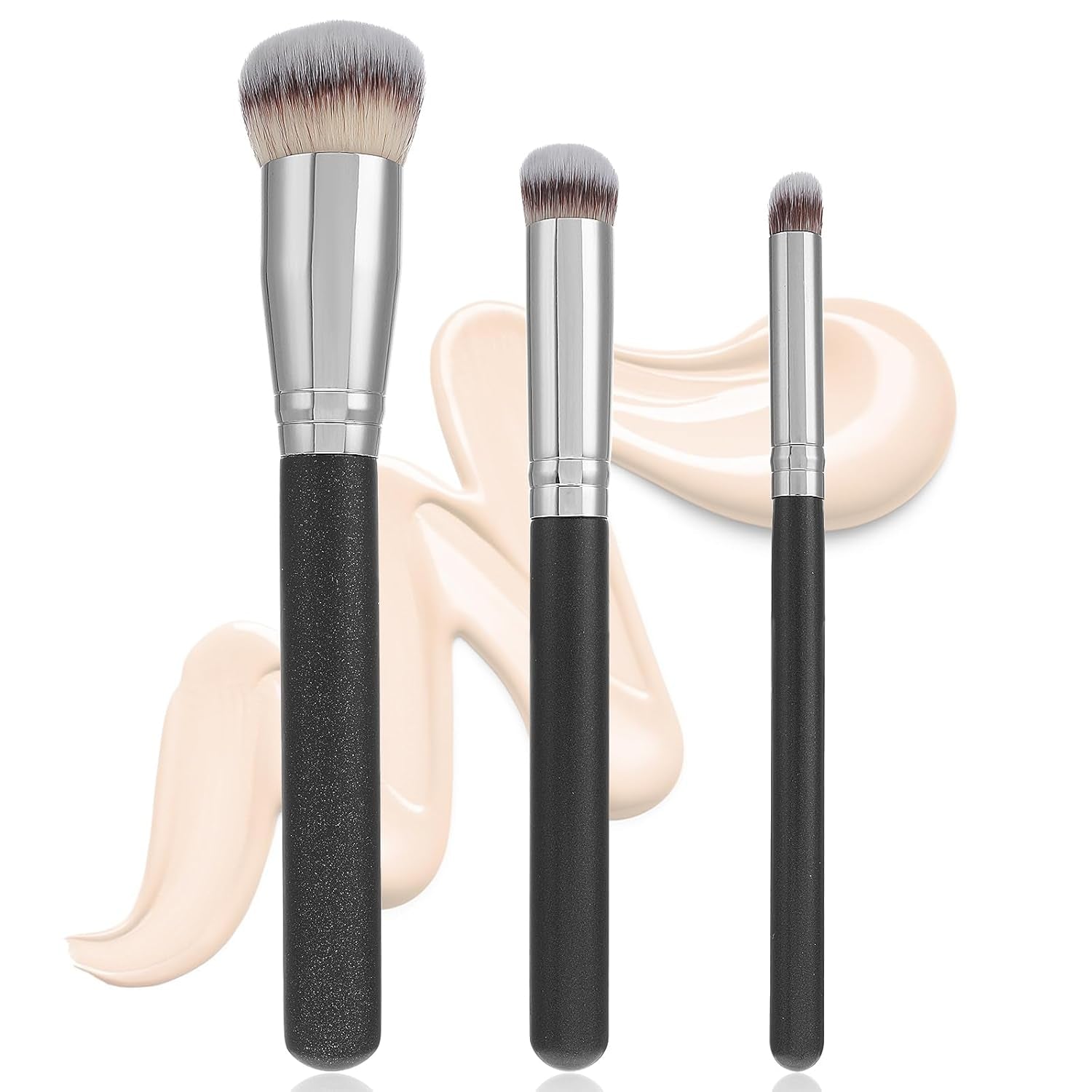 3 Stück Foundation Pinsel Concealer Pinsel Professioneller Gesichts Make up Pinsel Konturpinsel Foundation Brush Für Flüssiges Puder Makeup Brushes Set Zum Foundation Concealer