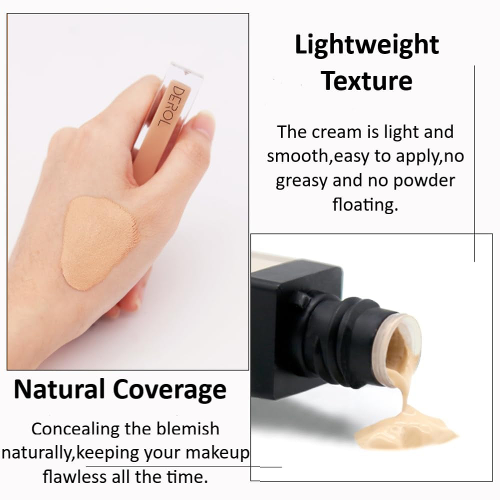 Liquid Concealer Make-Up - Natürliche Deckkraft & Hochpigmentierte Leichte Gesicht Concealer (02, 6.5Ml)