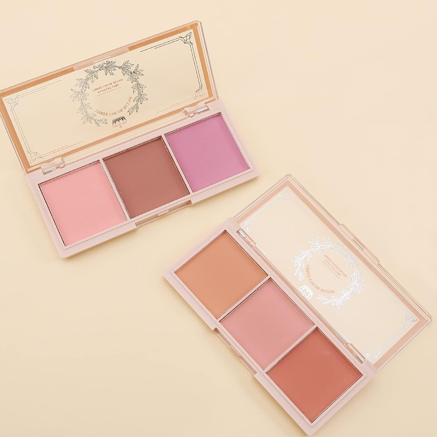 Boobeen 3 Farbe Erröten Palette, Matt Rosa Erröten, Erröten Pulver Für Wangen Make-Up, Lang Anhaltende Gesicht Schönheit Erröten, Leicht Und Glatt