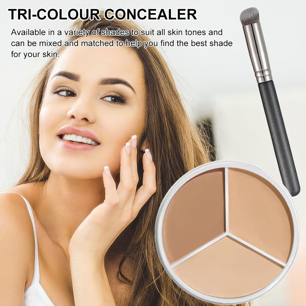 Concealer Palette,Correcting Concealer 3In1,Full Cover Concealer Palette,Concealer,Tri-Color Concealer Make Up,Concealer Foundation Palette, Narben Und Mildert Feine Linien