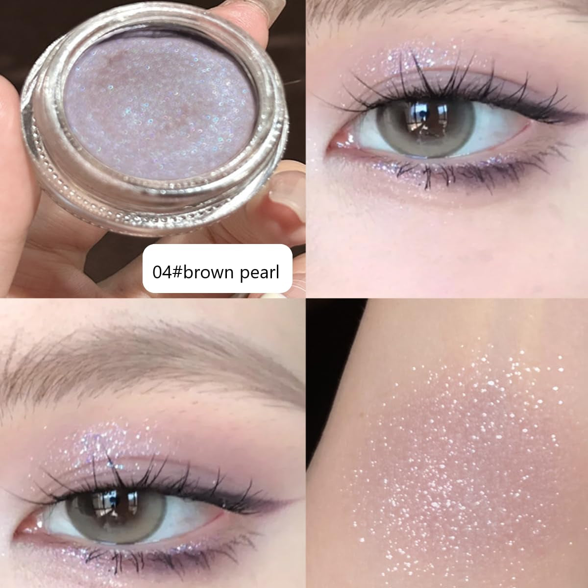 KARLOR Flüssig Highlighter Augen Glitzer, Cremig Lidschatten Mit Schimmer Gesicht Highlighter Makeup Perlmutt Glitzer Cremige Glitter Flüssiger Schimmer Highlighter Wange Gesicht(04#)