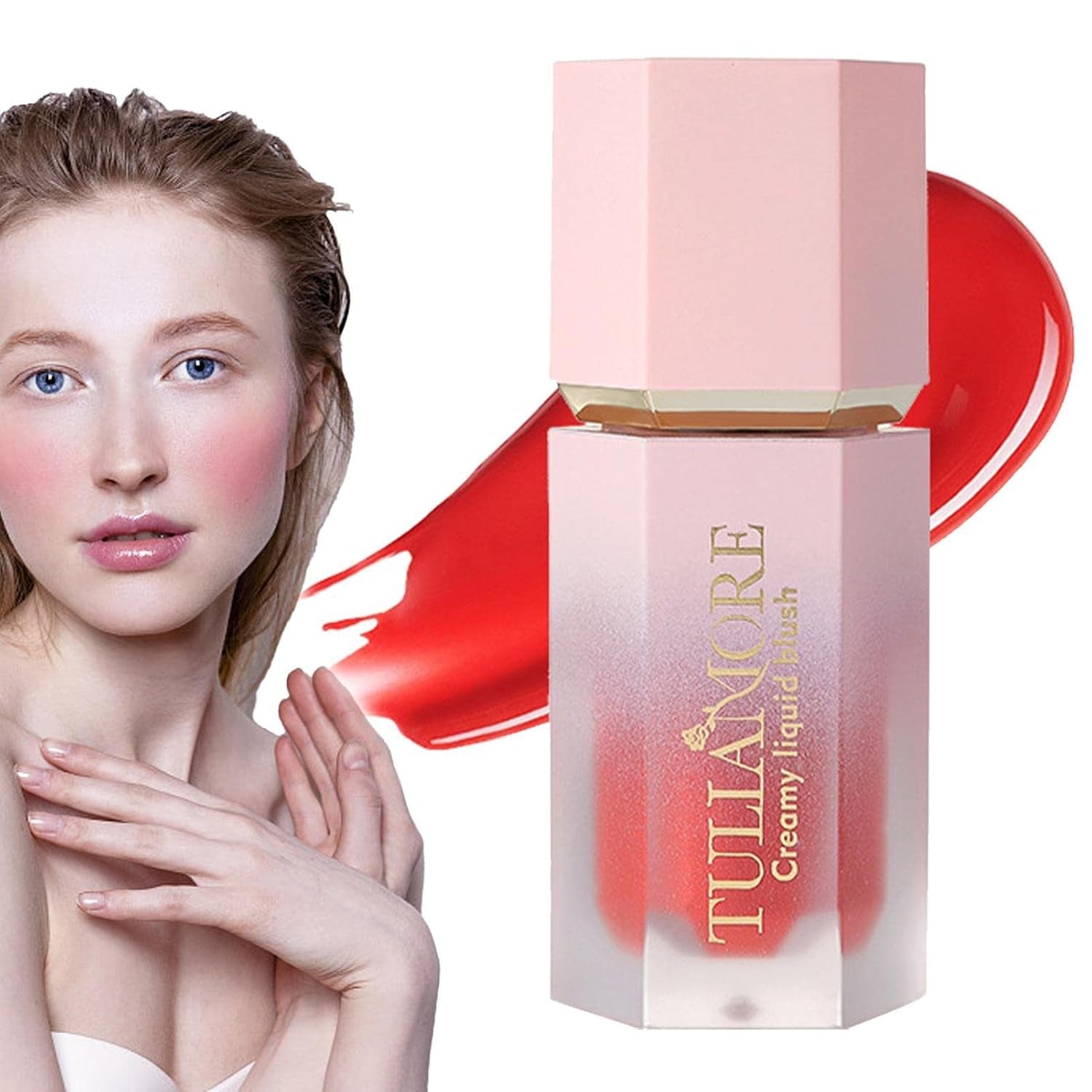 Creme-Rouge - Creme-Rouge-Make-Up Für Einen Superfeuchten, Flüssigen Rouge-Look - Creme-Gesichtsrouge, Natürliche, Wischfeste, Langanhaltende Rougecreme Für Lippen, Augen Und Wangen Ceolup