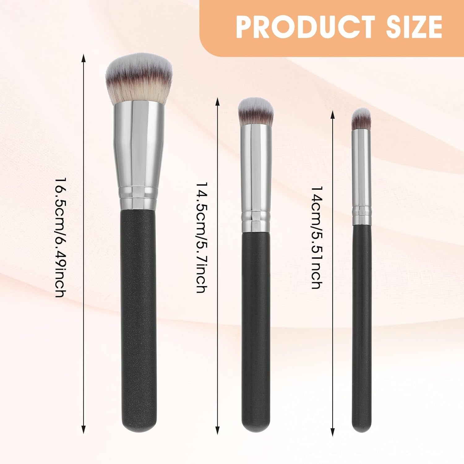 3 Stück Foundation Pinsel Concealer Pinsel Professioneller Gesichts Make up Pinsel Konturpinsel Foundation Brush Für Flüssiges Puder Makeup Brushes Set Zum Foundation Concealer