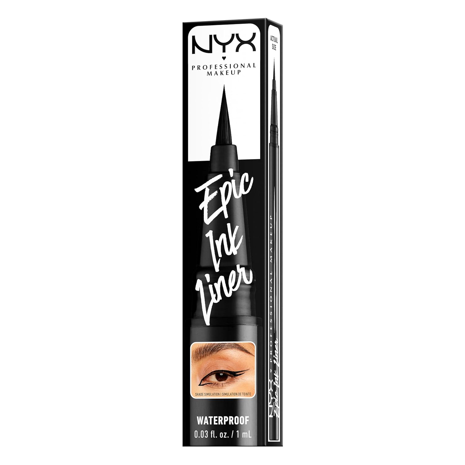 NYX PROFESSIONAL MAKEUP Epic Ink Liner, Wasserfester Flüssiger Eyeliner, Schwarz (2 Stück), Vegane Formel