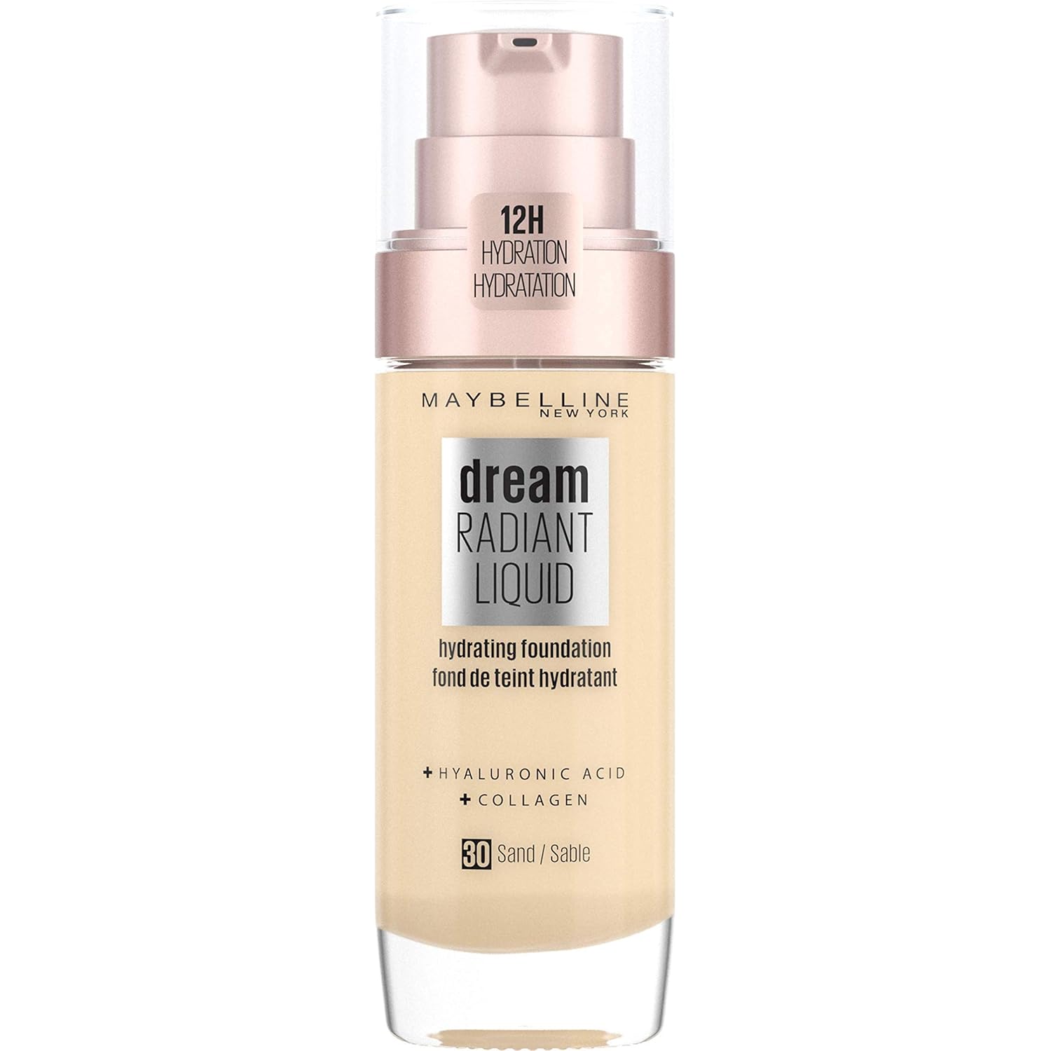Maybelline New York Make Up, Dream Radiant Liquid Make-Up, Flüssige Foundation, Nr. 30 Sand, 30 Ml (Packung Mit 2)