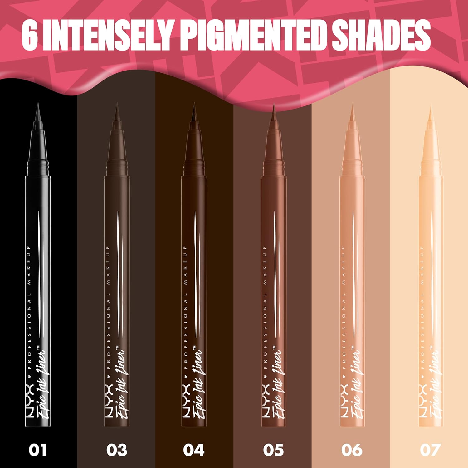 NYX PROFESSIONAL MAKEUP Epic Ink Liner, Wasserfester Flüssiger Eyeliner, Schwarz (2 Stück), Vegane Formel