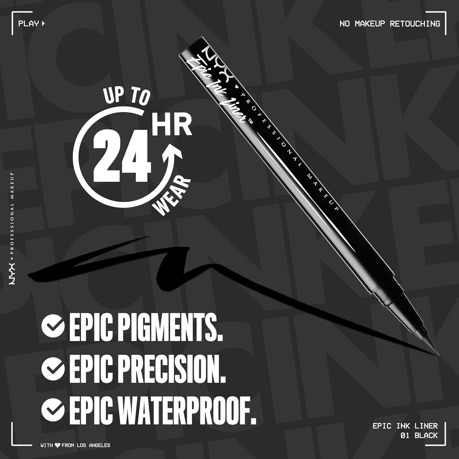 NYX PROFESSIONAL MAKEUP Epic Ink Liner, Wasserfester Flüssiger Eyeliner, Schwarz (2 Stück), Vegane Formel