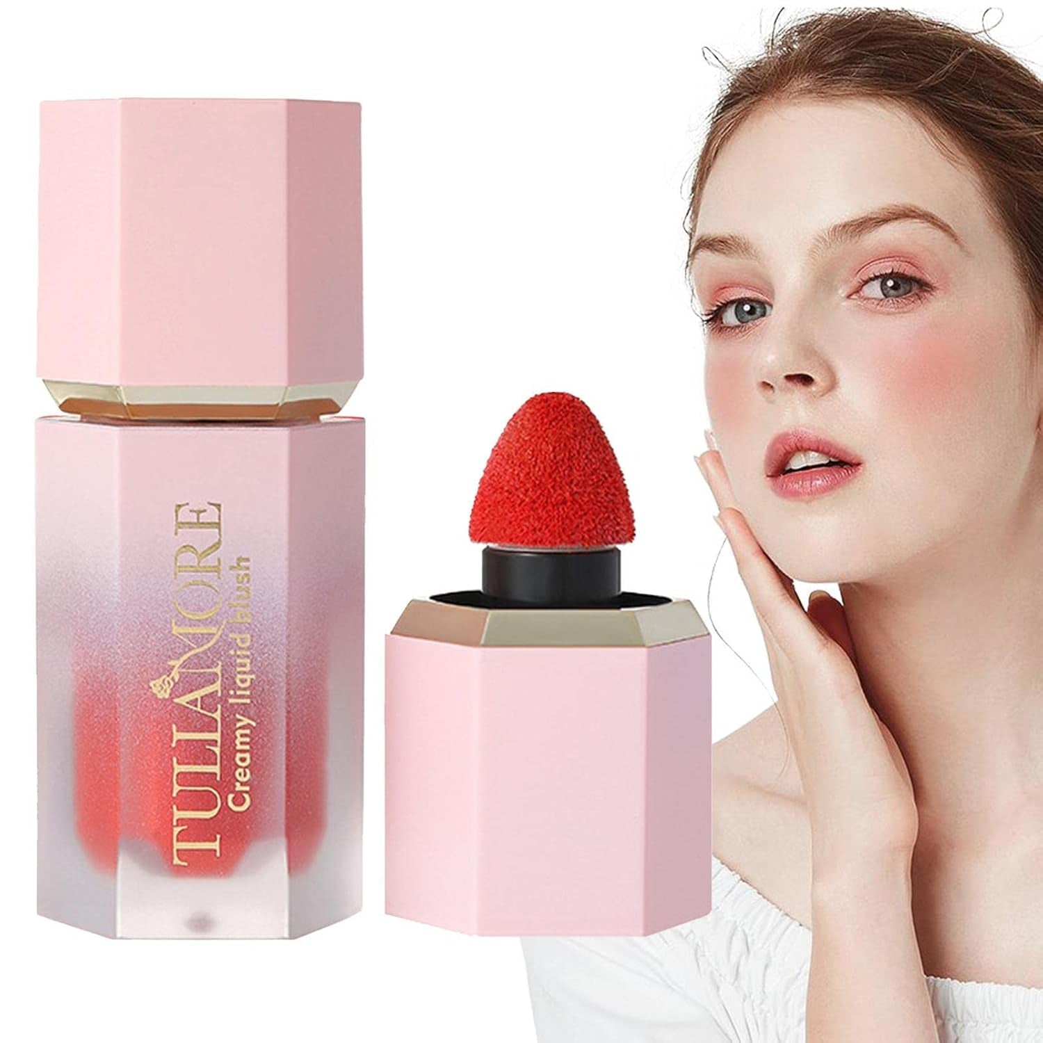 Creme-Rouge - Creme-Rouge-Make-Up Für Einen Superfeuchten, Flüssigen Rouge-Look - Creme-Gesichtsrouge, Natürliche, Wischfeste, Langanhaltende Rougecreme Für Lippen, Augen Und Wangen Ceolup