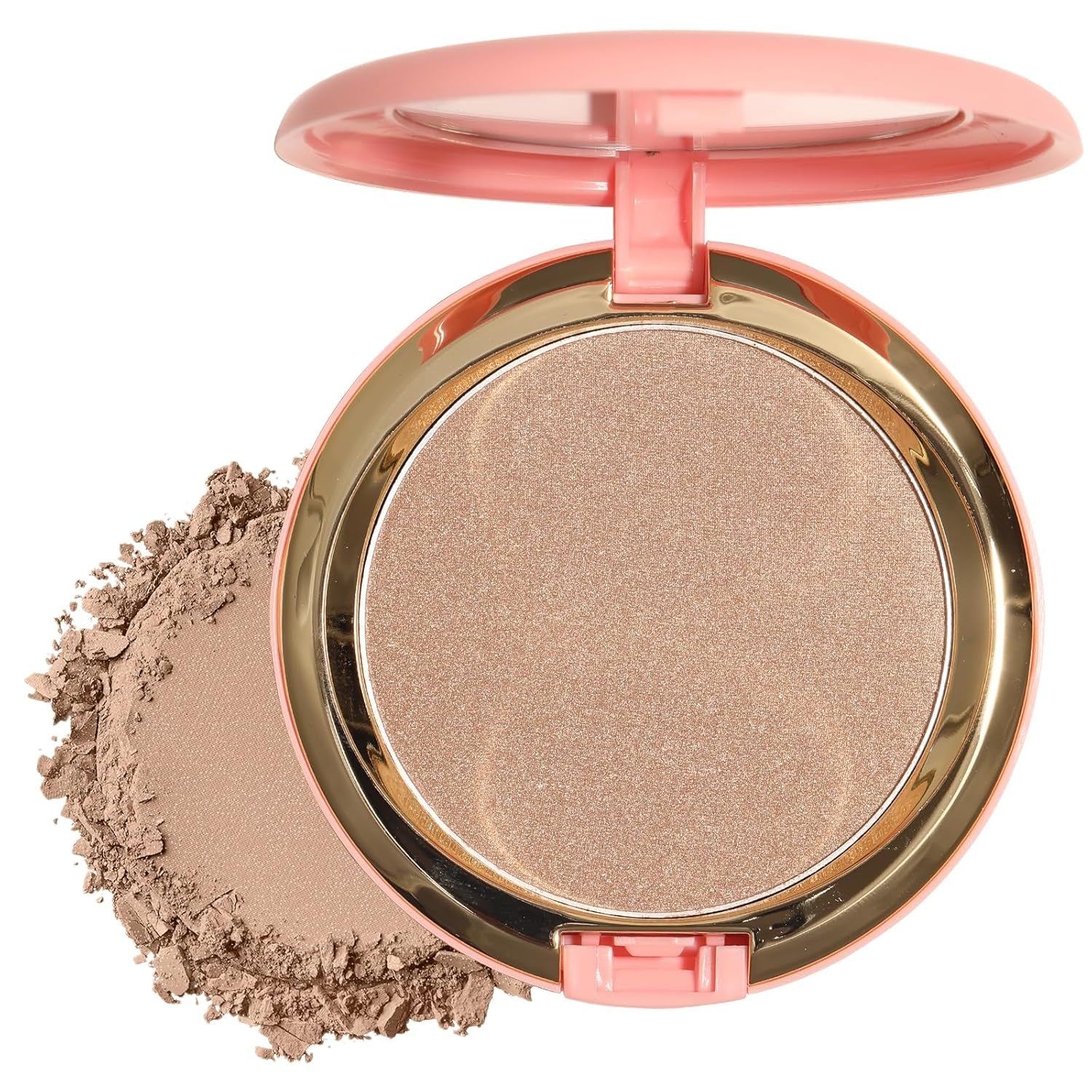 Beauty Searcher Schimmernder Bronzer Puder, Natürliches Sonnengeküsstes Finish, Kontur Highlighter Bronzer Blush Puder, Soft Touch Textur, Vegane Formel Gesichts Makeup Kompakt (Sunset Bronzer)