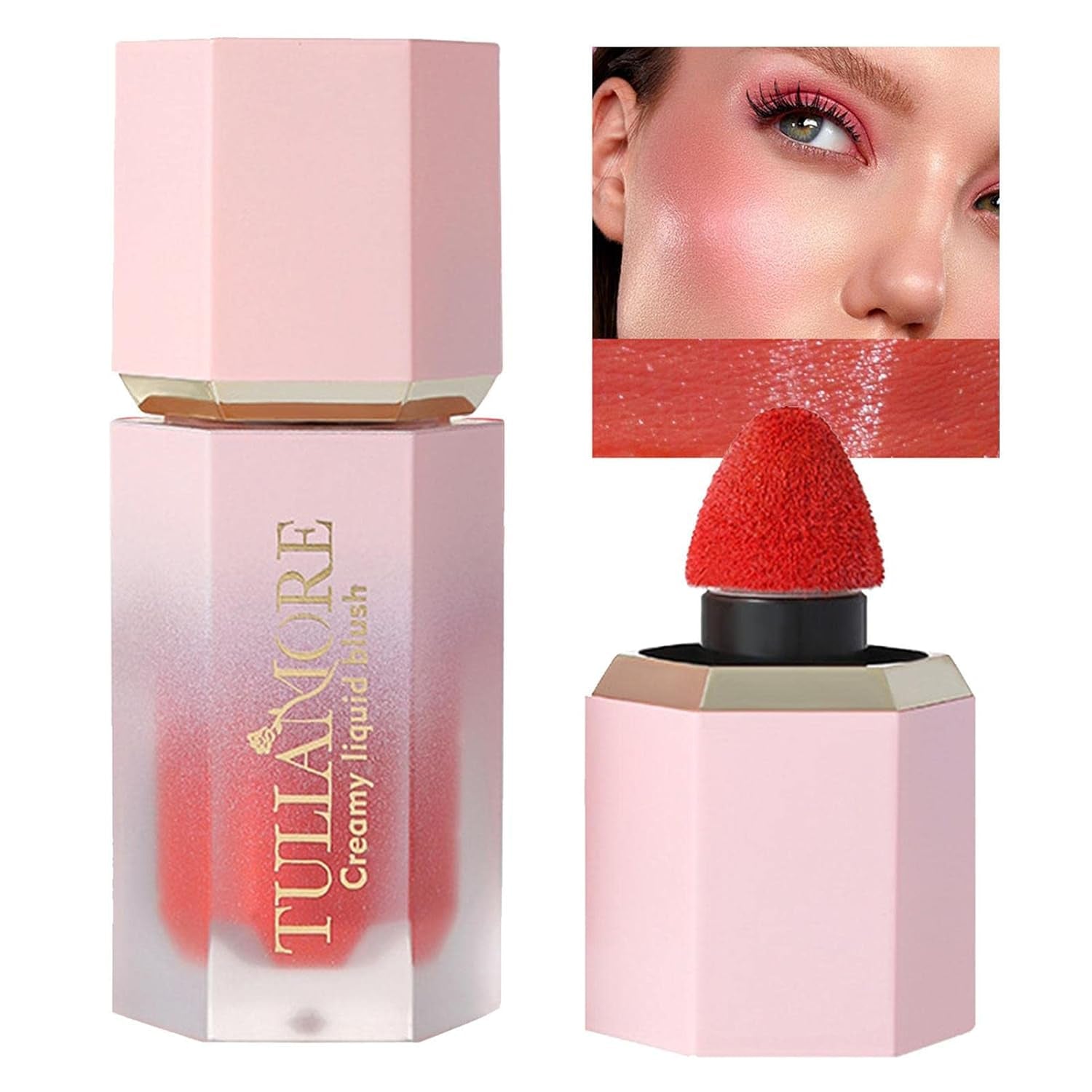 Creme-Rouge - Creme-Rouge-Make-Up Für Einen Superfeuchten, Flüssigen Rouge-Look - Creme-Gesichtsrouge, Natürliche, Wischfeste, Langanhaltende Rougecreme Für Lippen, Augen Und Wangen Ceolup