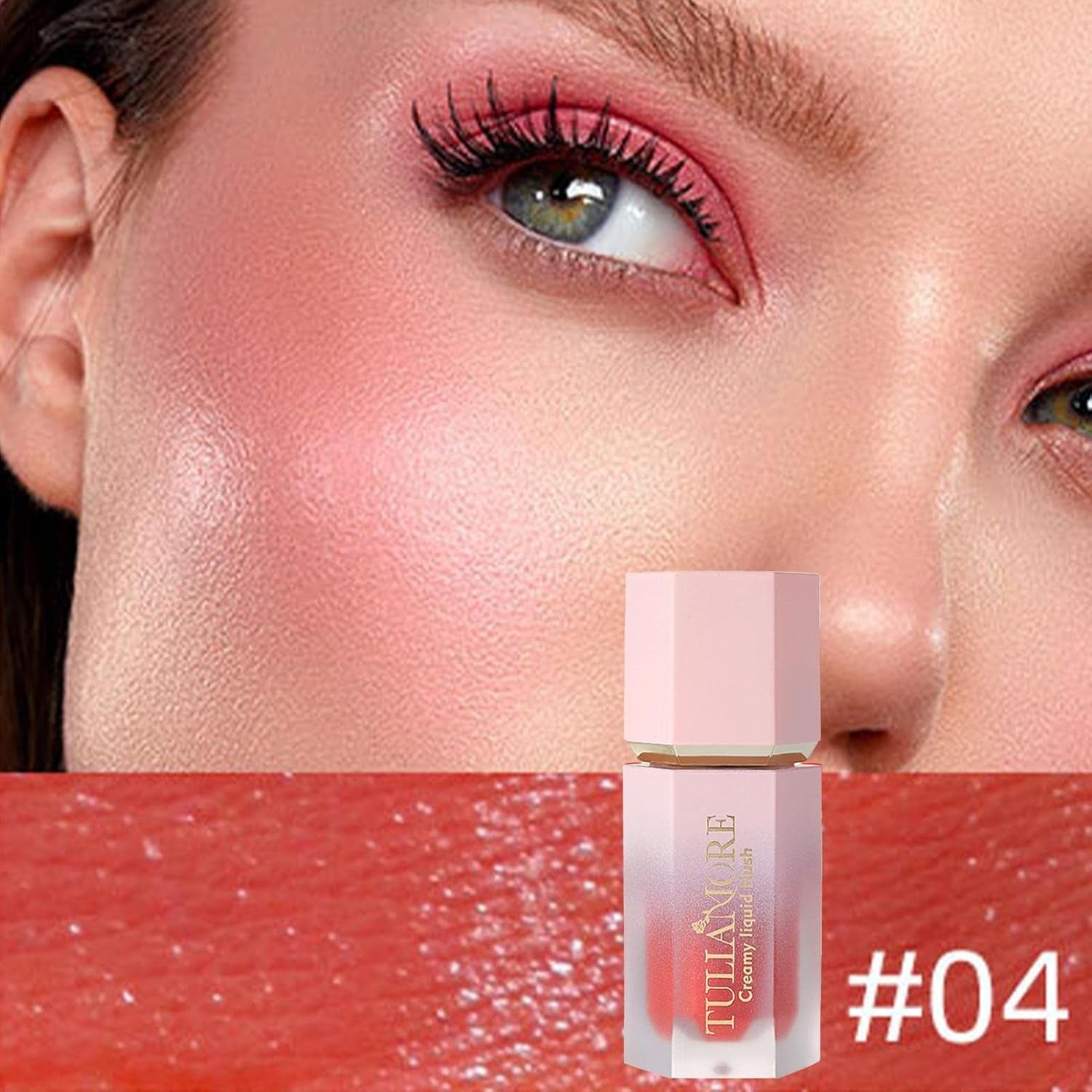 Creme-Rouge - Creme-Rouge-Make-Up Für Einen Superfeuchten, Flüssigen Rouge-Look - Creme-Gesichtsrouge, Natürliche, Wischfeste, Langanhaltende Rougecreme Für Lippen, Augen Und Wangen Ceolup