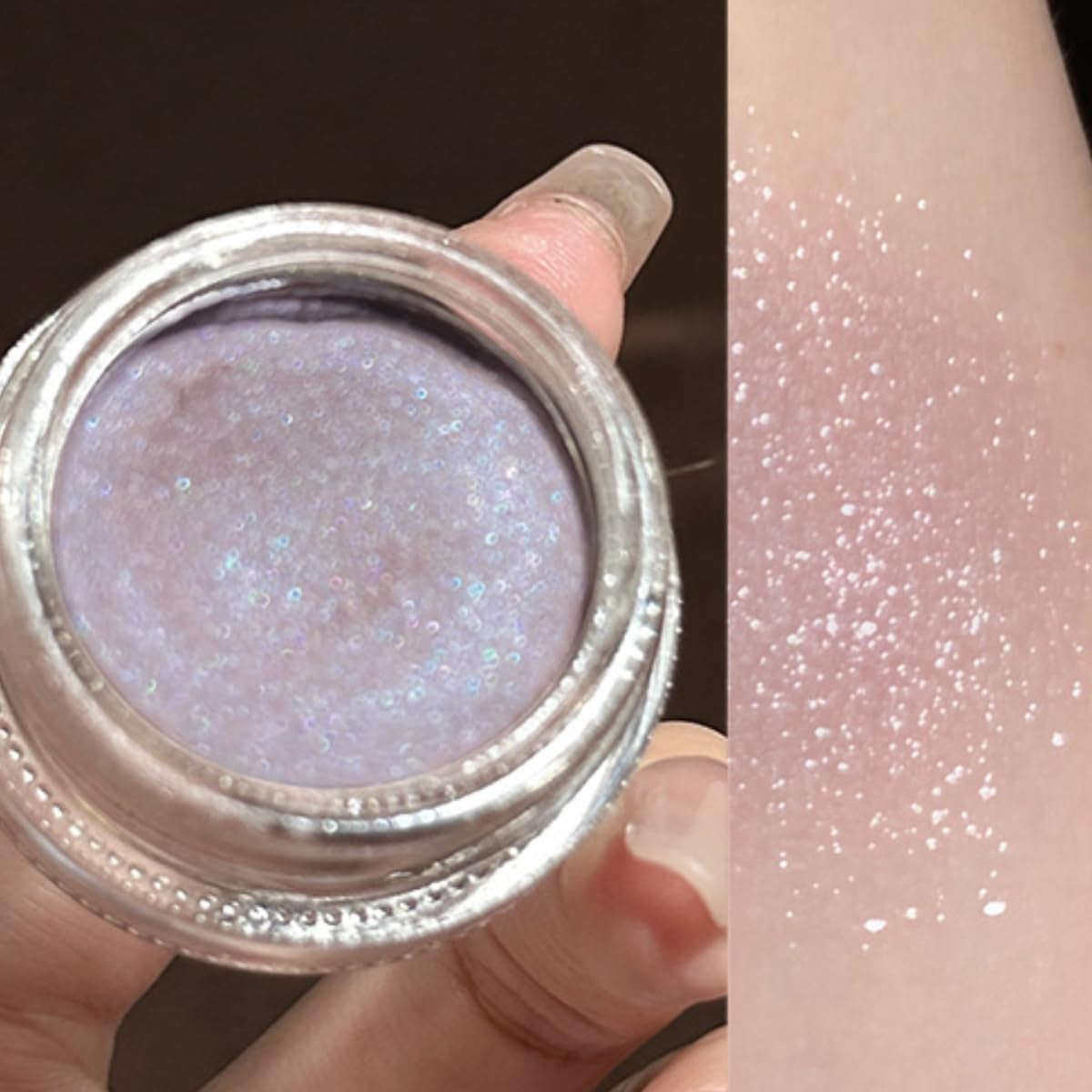 KARLOR Flüssig Highlighter Augen Glitzer, Cremig Lidschatten Mit Schimmer Gesicht Highlighter Makeup Perlmutt Glitzer Cremige Glitter Flüssiger Schimmer Highlighter Wange Gesicht(04#)