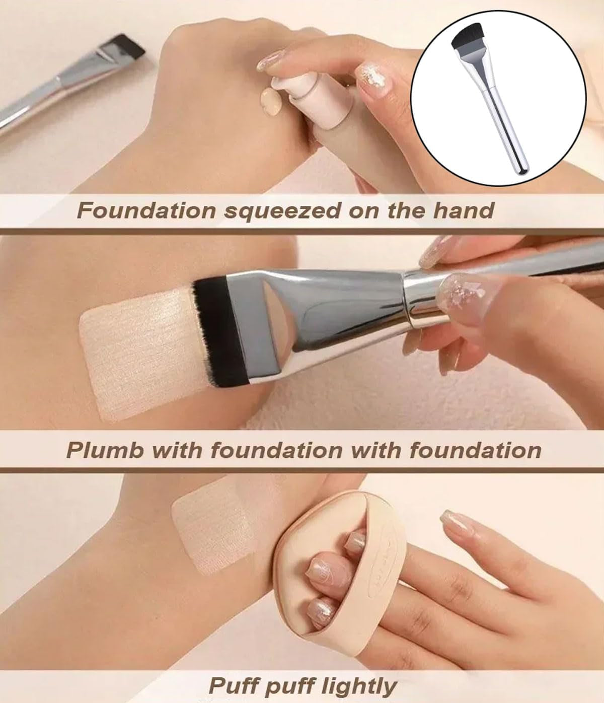 4 Stück Foundation Pinsel Makeup Concealer Brush, Makeup Concealer Brush,Flacher Make up Pinsel Foundation,Ultra Dünn Concealer Pinsel,Für Foundation, Concealer, Gesichtsmaske Usw.