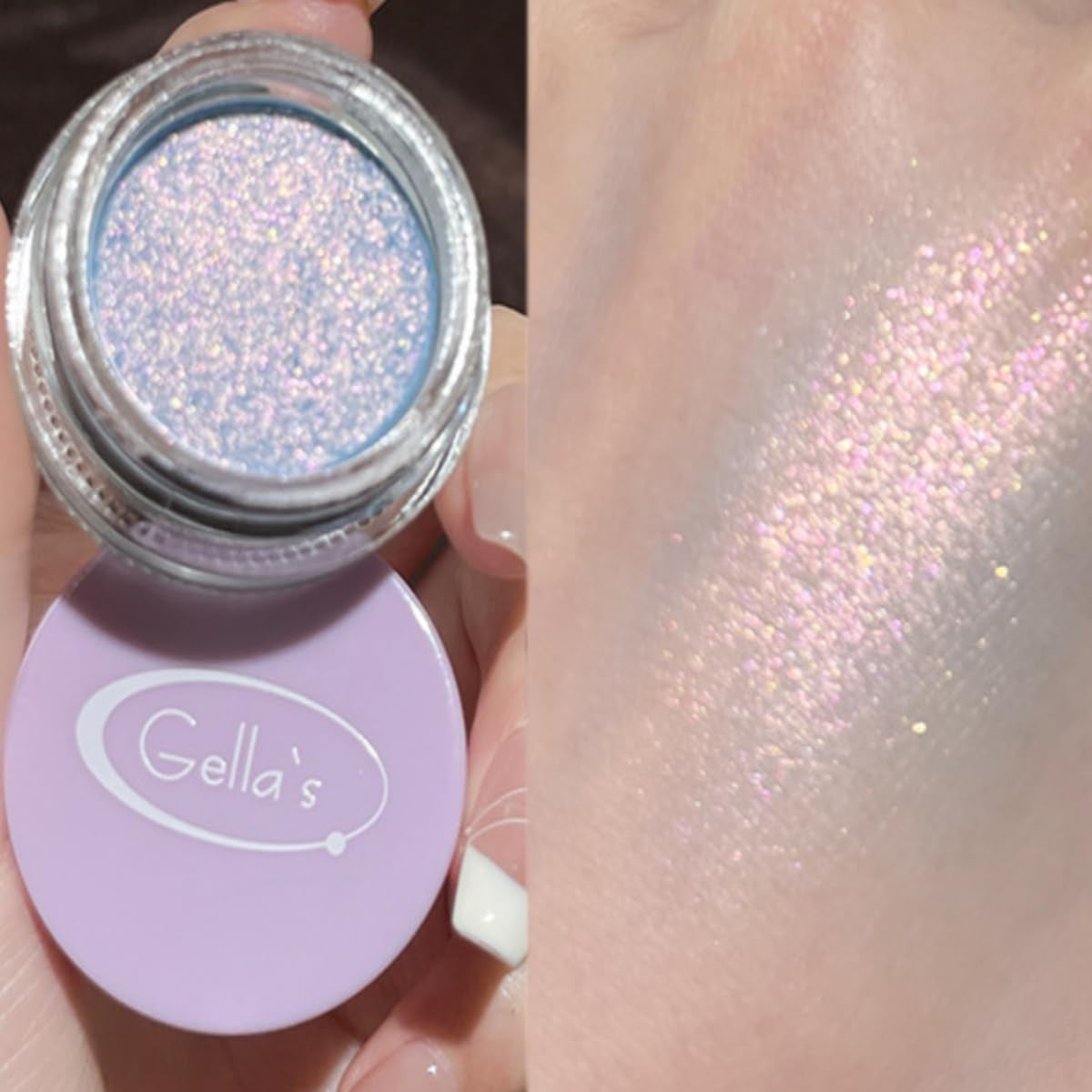 KARLOR Flüssig Highlighter Augen Glitzer, Cremig Lidschatten Mit Schimmer Gesicht Highlighter Makeup Perlmutt Glitzer Cremige Glitter Flüssiger Schimmer Highlighter Wange Gesicht(04#)