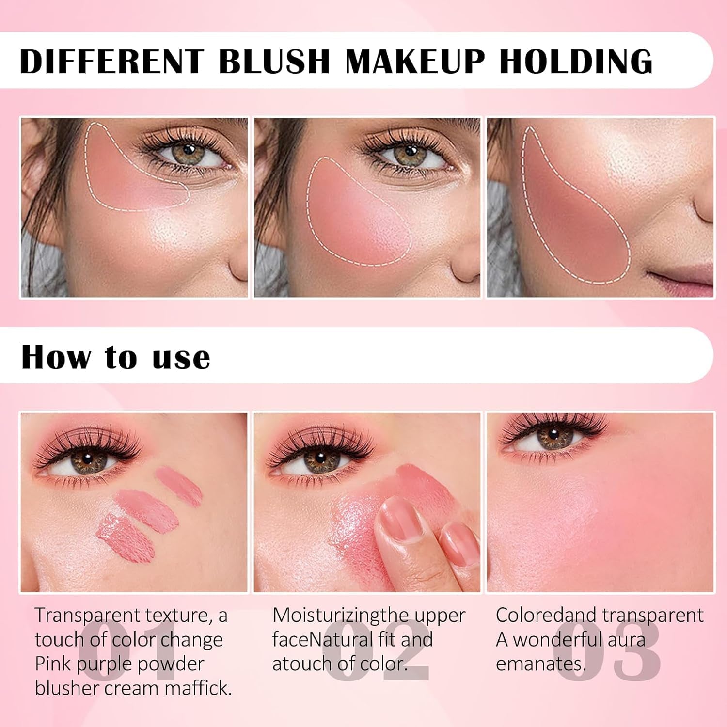 Multi Face Balm Farbwechselnder Rouge, Schwarzes Creme-Rouge, Farbwechselndes Rouge Für Wangen Und Lippen, Make-Up-Multifunktionsbalsam Für Leichtes Und Natürliches Gesichts-Make-Up