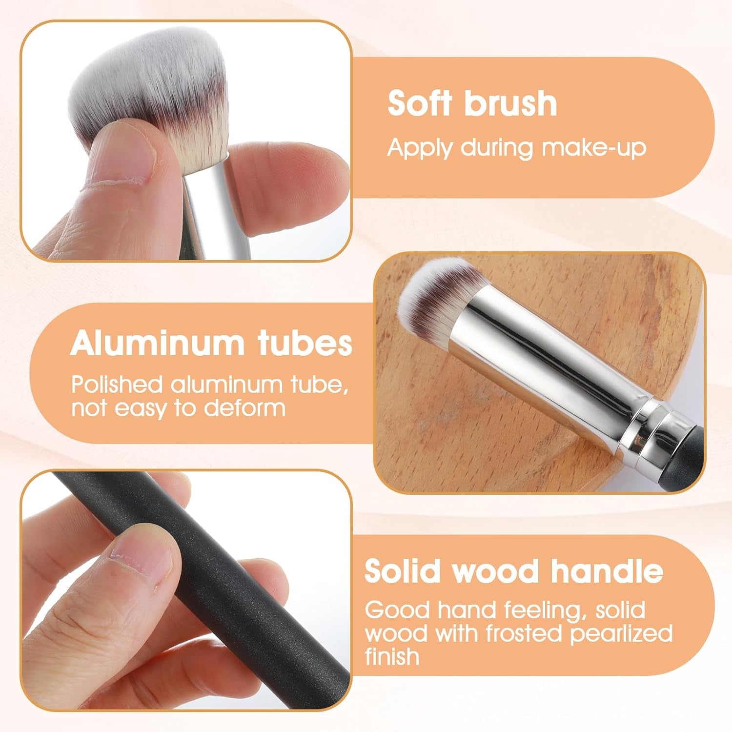 3 Stück Foundation Pinsel Concealer Pinsel Professioneller Gesichts Make up Pinsel Konturpinsel Foundation Brush Für Flüssiges Puder Makeup Brushes Set Zum Foundation Concealer