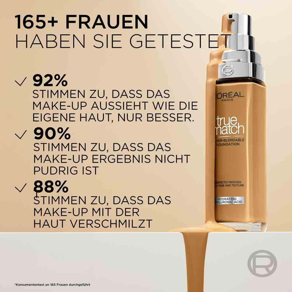 L'Oréal Paris Make Up, Flüssige Foundation Mit Hyaluron Und Aloe Vera, Perfect Match Make-Up, 3.N Creamy Beige, 30 Ml