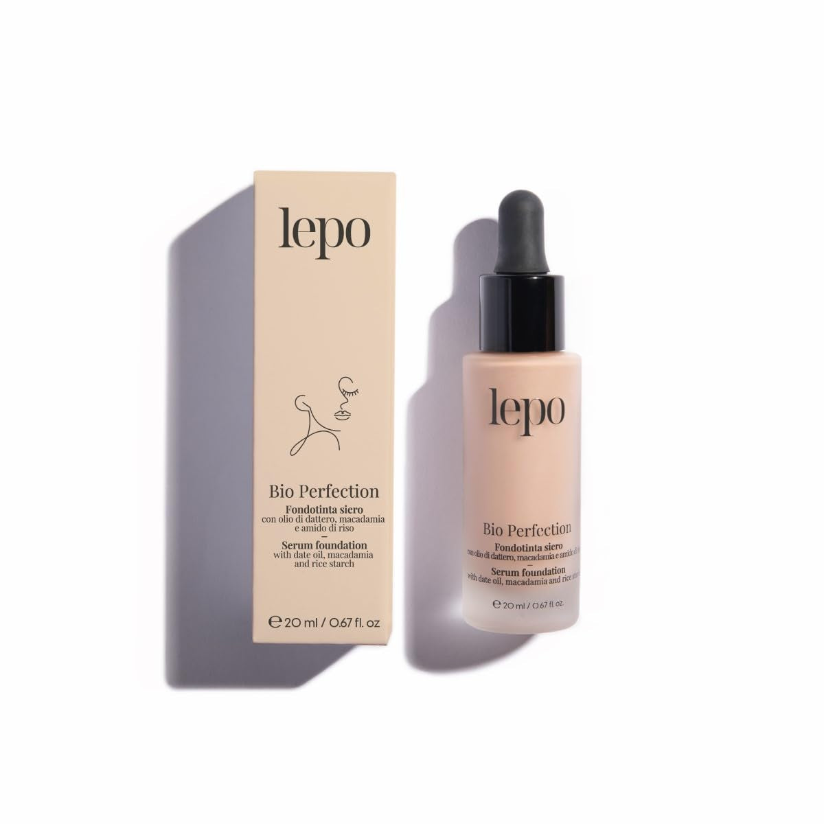 LEPO | Foundation Bio Perfection Nr. 01 Nude, Für Mittlere Bis Helle Haut, Mit Dattelöl, Macadamia Und Reisstärke