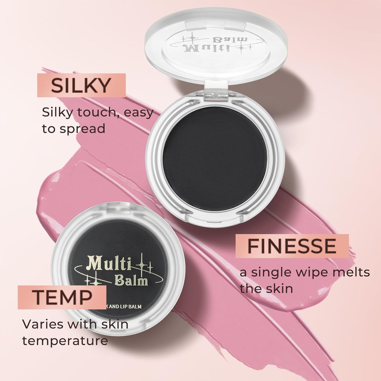 Multi Face Balm Farbwechselnder Rouge, Schwarzes Creme-Rouge, Farbwechselndes Rouge Für Wangen Und Lippen, Make-Up-Multifunktionsbalsam Für Leichtes Und Natürliches Gesichts-Make-Up