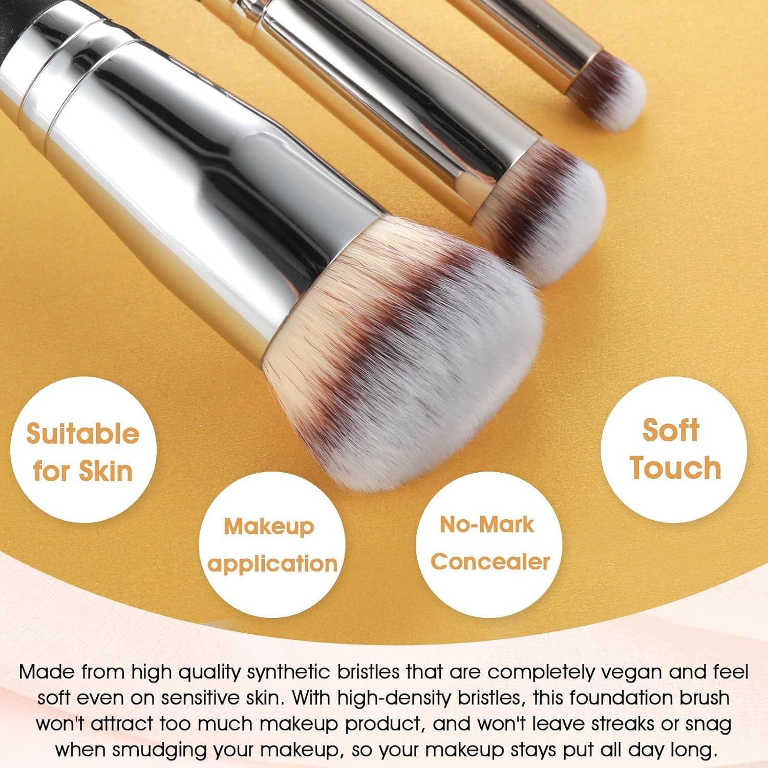 3 Stück Foundation Pinsel Concealer Pinsel Professioneller Gesichts Make up Pinsel Konturpinsel Foundation Brush Für Flüssiges Puder Makeup Brushes Set Zum Foundation Concealer