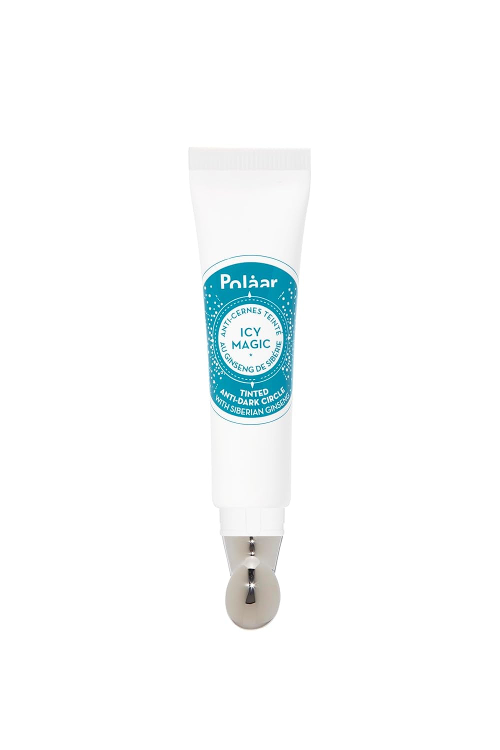Polåar - Icy Magic Getönter Anti-Augenringe Mit Sibirischem Ginseng - Halb Pflege, Halb Make-Up- Abschwellender Metallapplikator - 97% Natürlich, Vegan, Made in France, Parfümfrei - 15 Ml