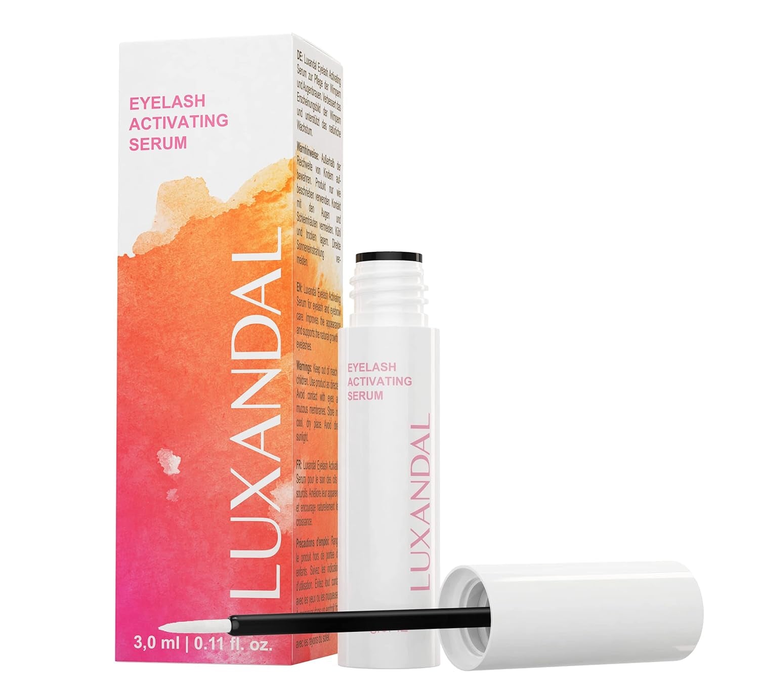 LUXANDAL Wimpernserum Für Schnelles Wachstum Von Wimpern - Profi Wimpern Serum Und Augenbrauen Serum Für Mehr Dichte Und Eine Sinnlichere, Dunklere Farbe Der Eyelashes & Brauen - Mit Biotin - 3 Ml
