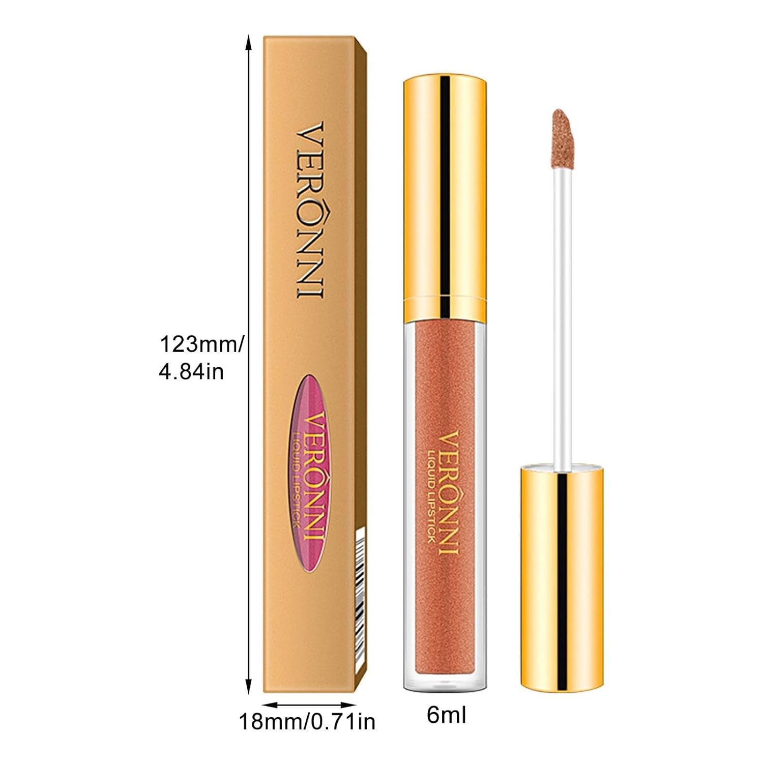 Glitzer-Lipgloss,Wischfestes Perlglanz-Lippenstift-Make-Up - Feuchtigkeitsspendender Lippenfleck, Wasserfester, Antihaftbeschichteter Cup-Lipgloss, Lang Anhaltende, Wirkungsstarke Farbe Teksome