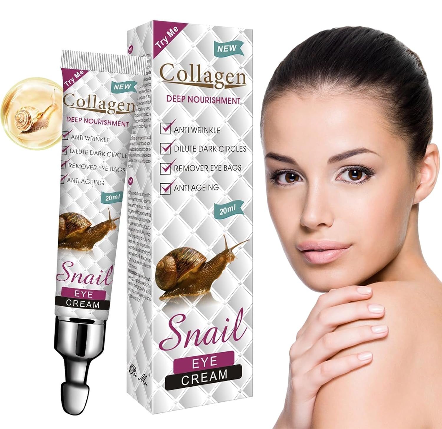 Augencreme Gegen Falten,Anti-Aging-Augencreme,Reduziert Wirksam Augenfältchen,Wirkt Gegen Augenschatten Und Schwellungen,Augencreme Für Männer Und Frauen,20Ml