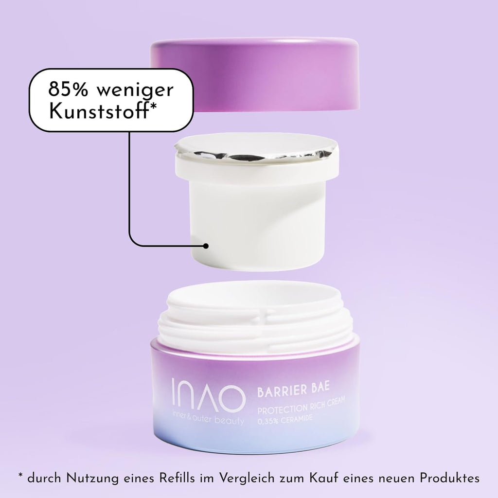 INAO Skincare - Barrier Bae Protection Rich Cream Refill | Reichhaltige Gesichtscreme Mit Ceramide | Schützt & Erhält Die Hautbarriere | Hydratisierend, Glättend, Regenerierend