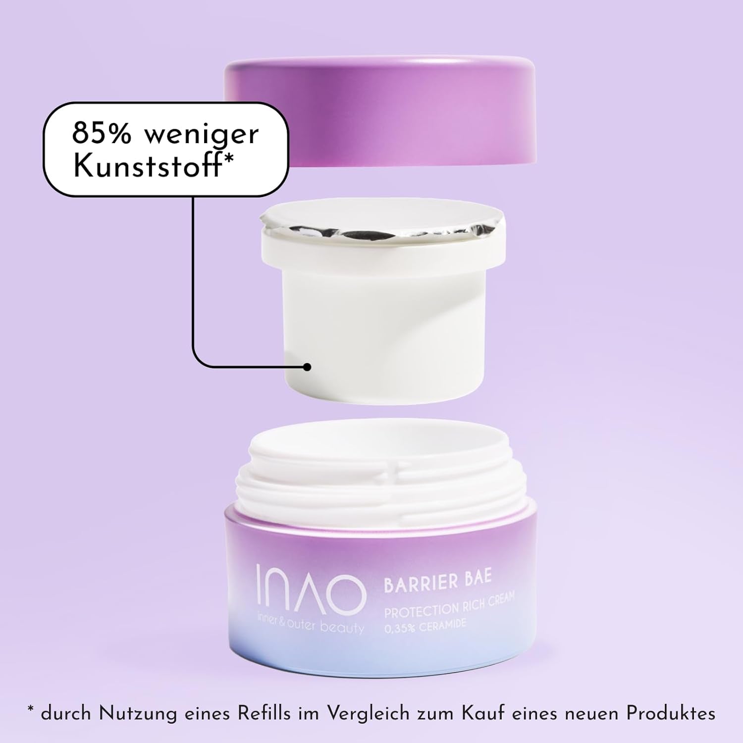 INAO Skincare - Barrier Bae Protection Rich Cream Refill | Reichhaltige Gesichtscreme Mit Ceramide | Schützt & Erhält Die Hautbarriere | Hydratisierend, Glättend, Regenerierend