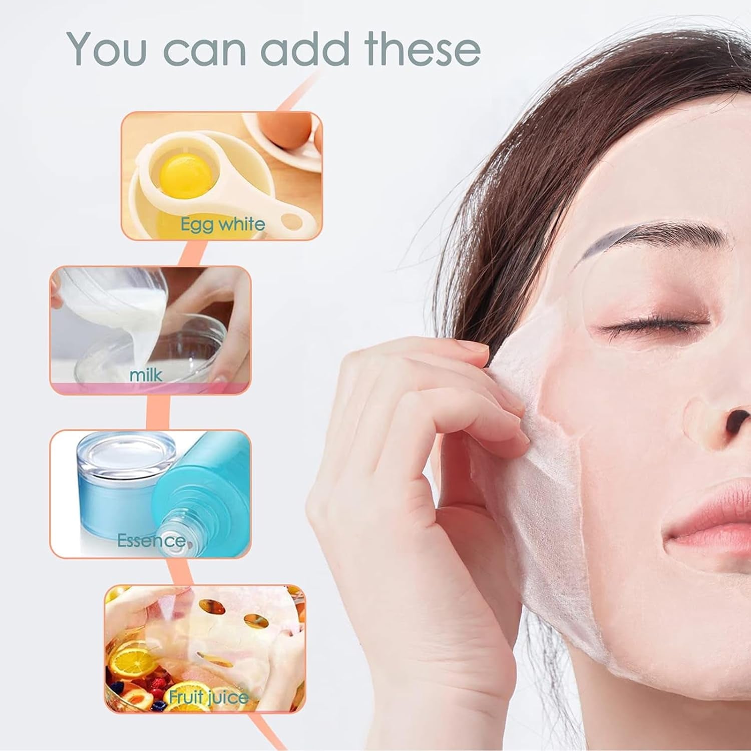 KHDULQ 100 Stücke Compress Gesichtsmaske, Papier Face Mask, Individuelles Paket Masken Beauty, DIY Komprimierte Tuchmasken Gesicht, Komprimierte Sheet Mask, Für Gesichtspflege