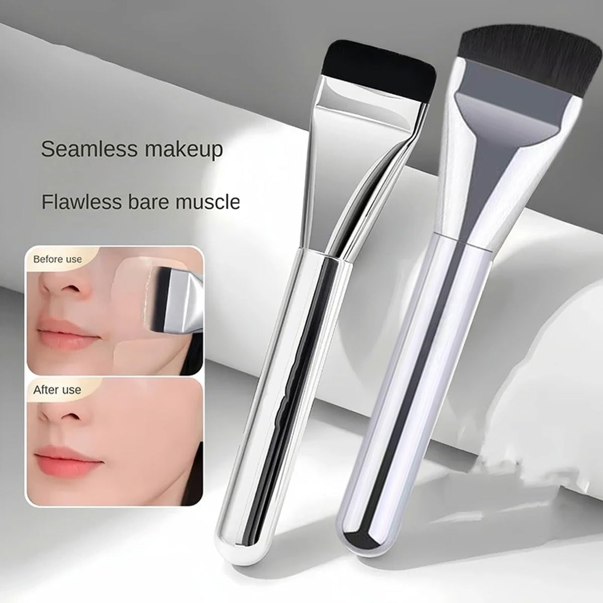 4 Stück Foundation Pinsel Makeup Concealer Brush, Makeup Concealer Brush,Flacher Make up Pinsel Foundation,Ultra Dünn Concealer Pinsel,Für Foundation, Concealer, Gesichtsmaske Usw.