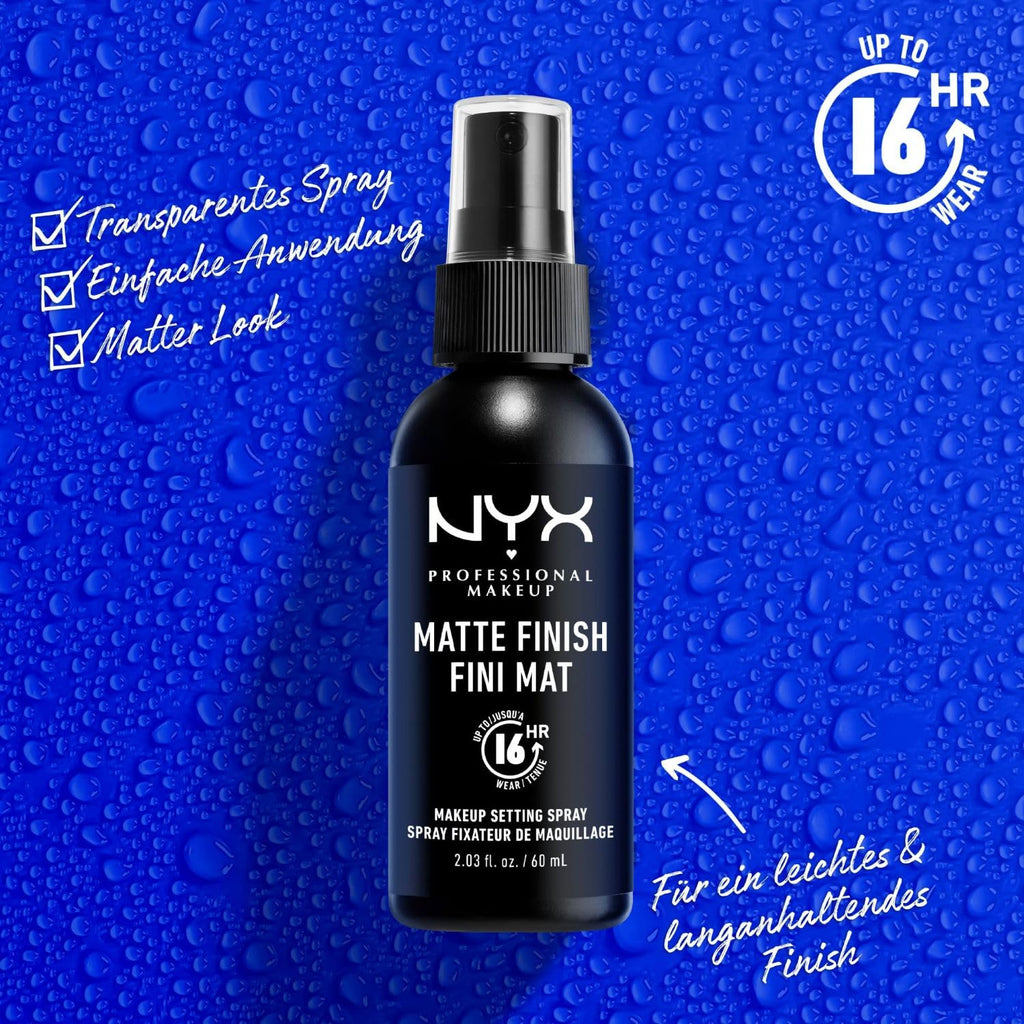 NYX Professional Makeup Setting Spray, Langanhaltende Textur, Fixierendes Spray, Leichte, Vegane Formel, Matte Finish, 60 Ml