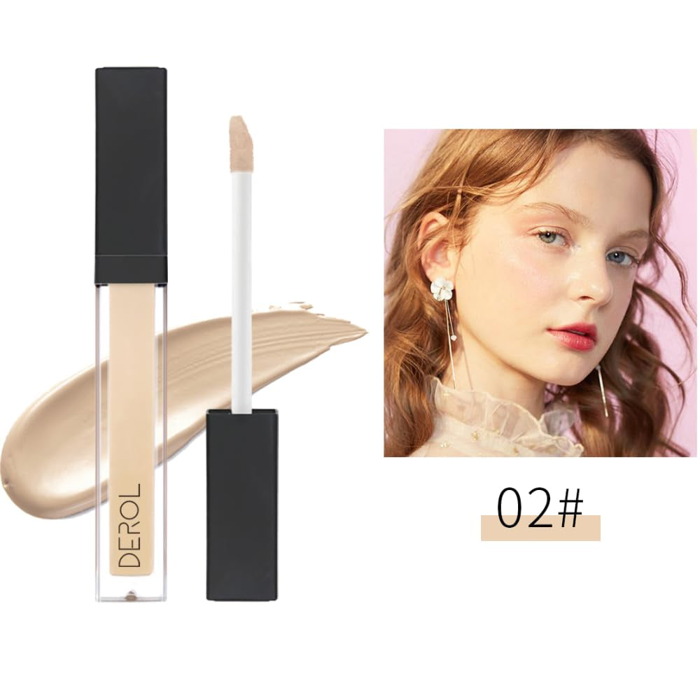 Liquid Concealer Make-Up - Natürliche Deckkraft & Hochpigmentierte Leichte Gesicht Concealer (02, 6.5Ml)