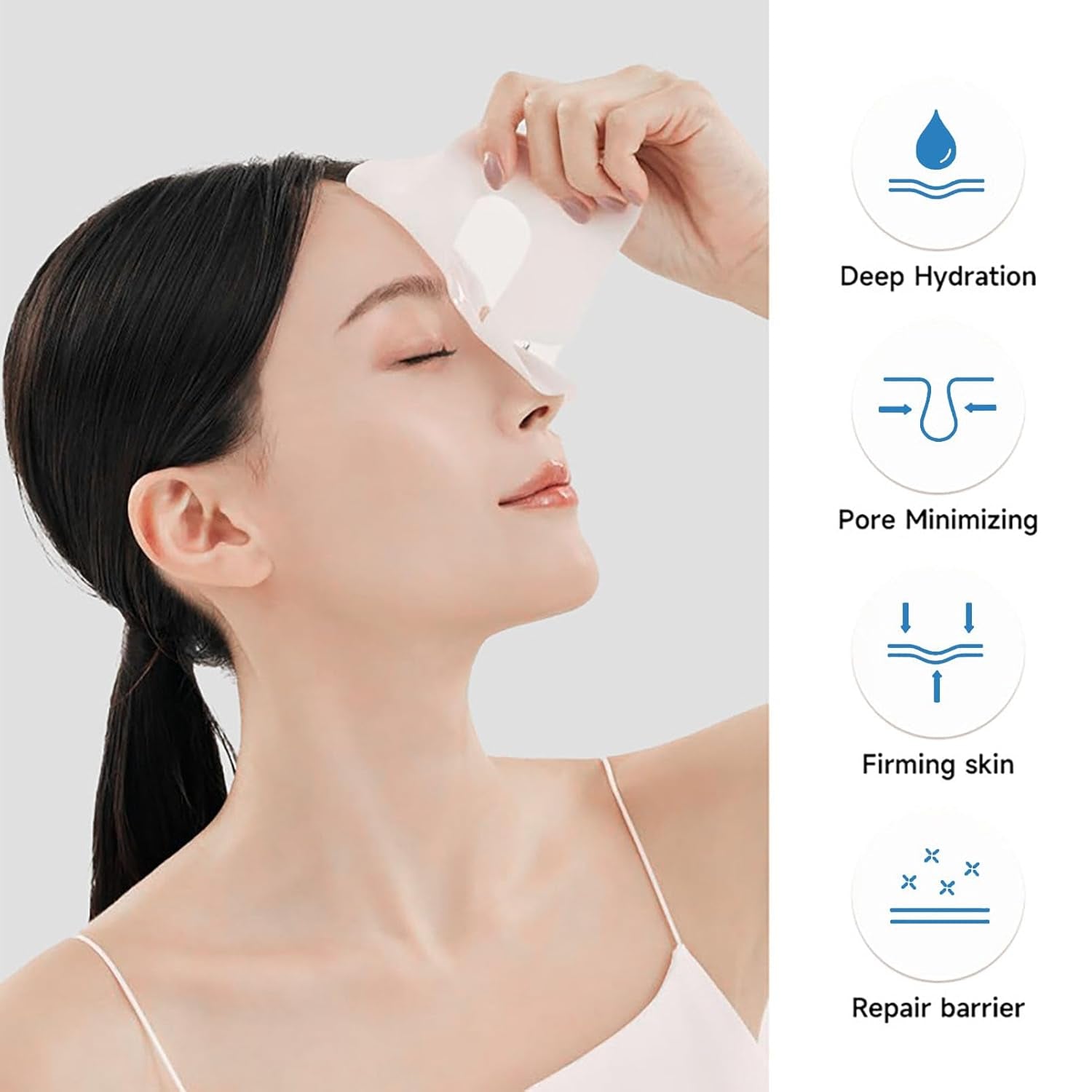 ARCHIDATE 4 Stück Collagen Maske Gesicht - Feuchtigkeitsspendende Gesichtsmaske - anti Falten Gesichtsmaske - Masken Beauty Produkte - Feuchtigkeitsmaske Gesicht Kollagen Maske - Glatte Straffend Haut