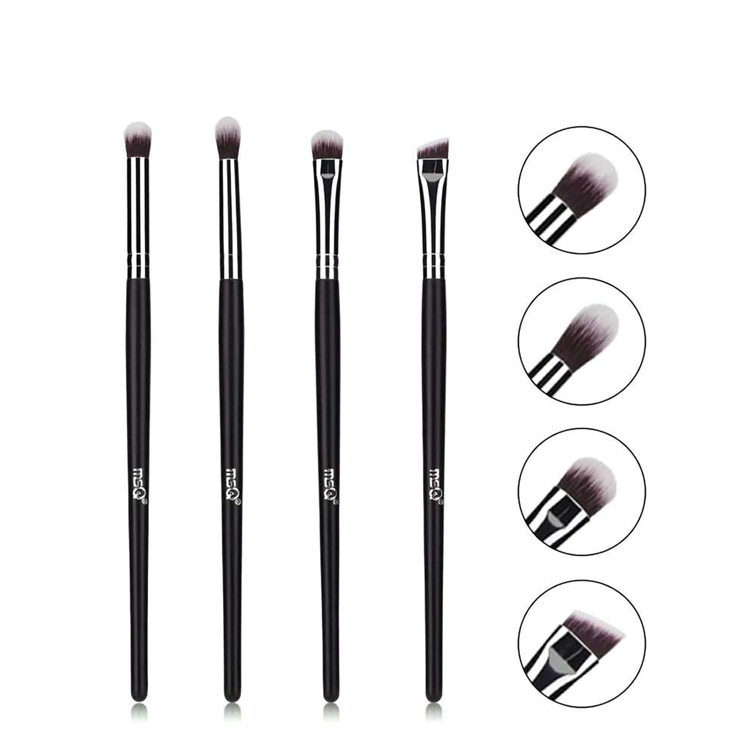 MSQ 8 Stück Lidschatten Make-Up Pinsel Set Portable Reise Make up Pinsel Tasche,Pinselset Makeup Professionelles Lidschatten Pinselset