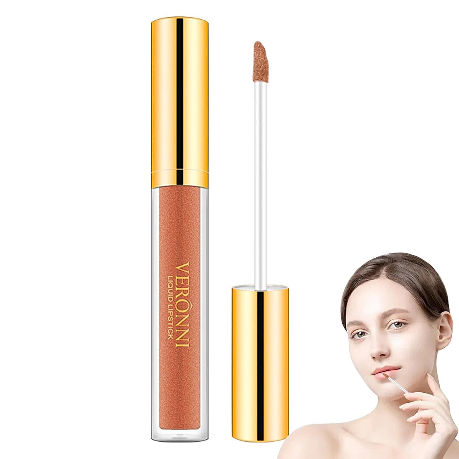 Glitzer-Lipgloss,Wischfestes Perlglanz-Lippenstift-Make-Up - Feuchtigkeitsspendender Lippenfleck, Wasserfester, Antihaftbeschichteter Cup-Lipgloss, Lang Anhaltende, Wirkungsstarke Farbe Teksome