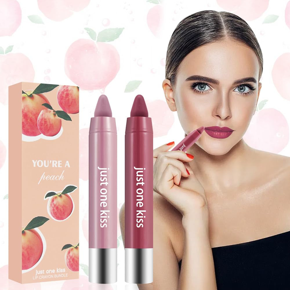 Horuili® 2 Stück Lippenstift, Fruchtiger Lippenstift, Nude Moisture Lippenstift, Feuchtigkeitsspendender Glanzstift Lippenstift, Wasserfester, Lang Anhaltender Und Feuchtigkeitsspendender Lippenstift