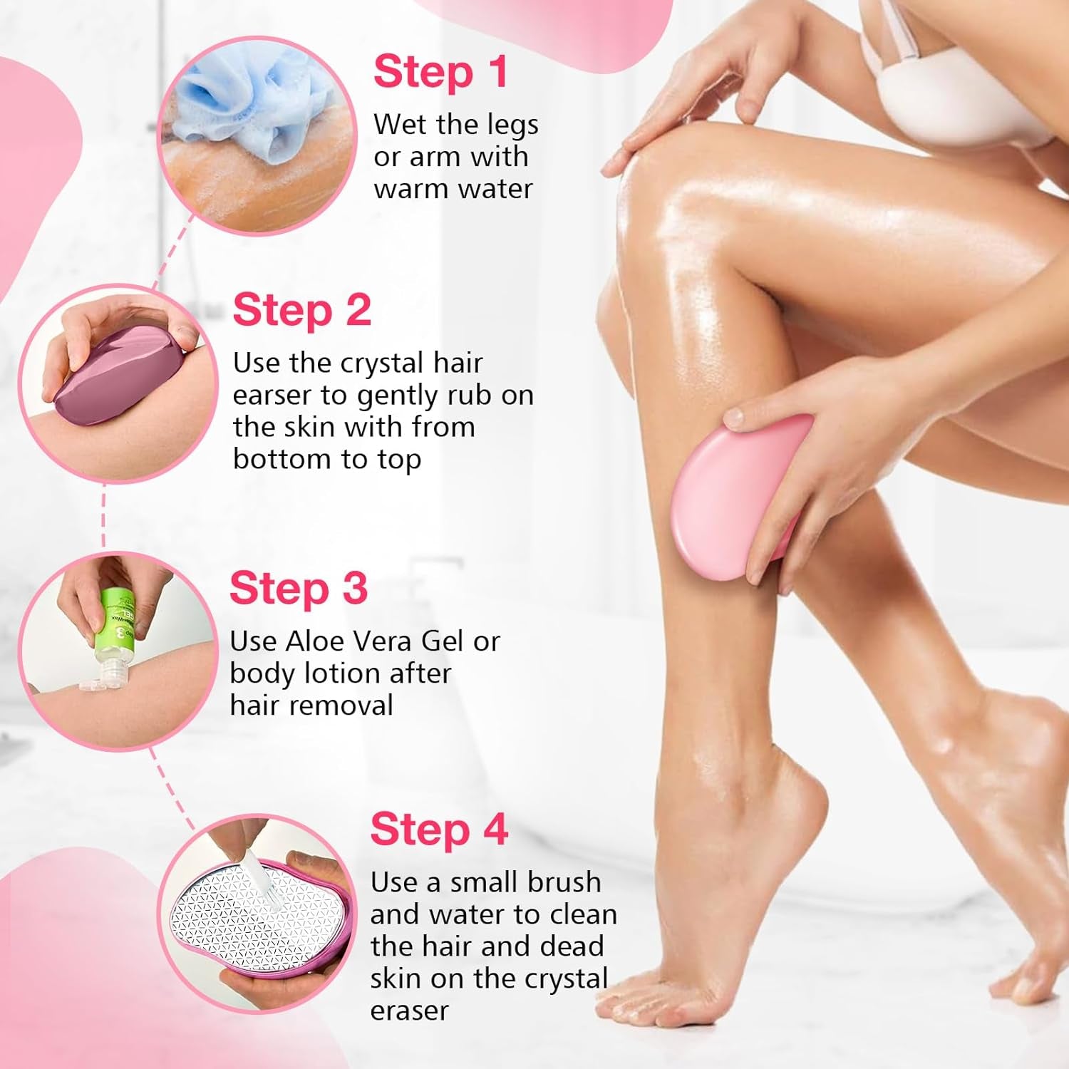 3.0 Nano Haarentferner,Crystal Haarentferner,Original Upgrade Haarentfernung Ohne Rasieren Wiederverwendbarer Crystal Hair Remover Magic Hair Radiergummi Für Frauen丨Männer Körper Beine Arme Rücken