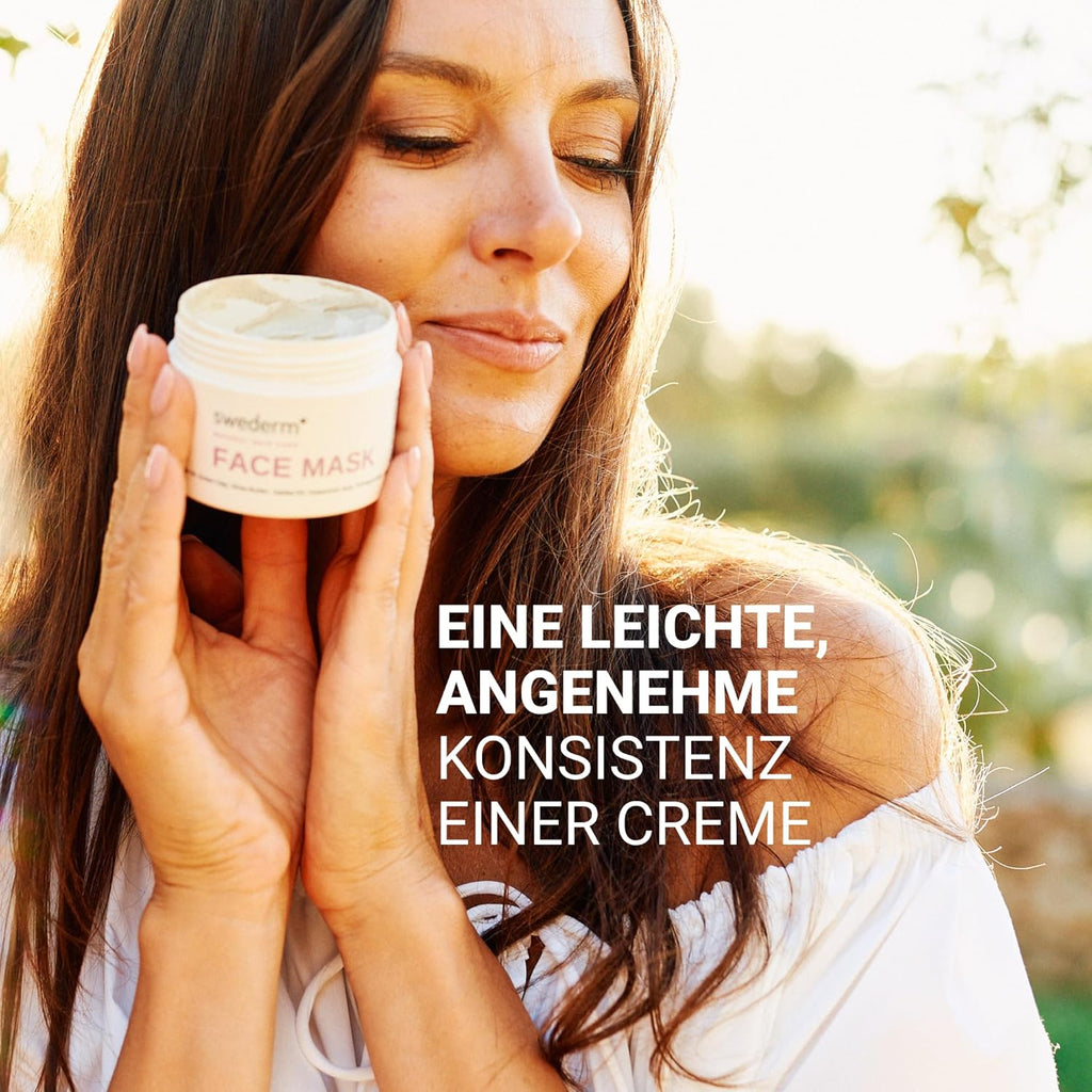 Swederm FACE MASK 4In1 Gesichtsmaske Feuchtigkeitspendende Maske Für Gesicht Mit Hyaluronsäure Reinigende Grüne Tonerde-Maske Gesichtspflege Für Trockene Fette Haut Feuchtigkeit Reinigung 100 Ml