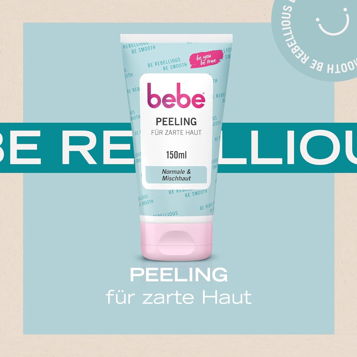 Bebe Peeling Für Zarte Haut (150 G), Sanfte Gesichtsreinigung Mit Aprikosenextrakt & -Duft, Gründliche Hautreinigung Für Normale Haut & Mischhaut