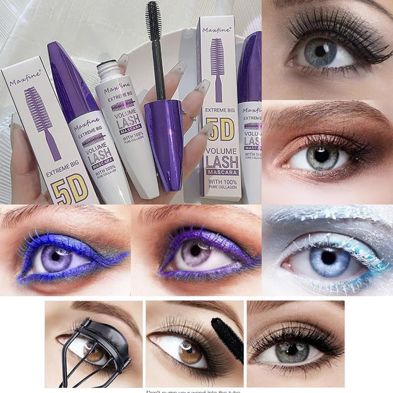 5D Brown Mascara Wimperntusche, Volumen-Effekt Wimpernverlängerung Mascara, Wasserfest Und Langanhaltend Mit Präziser Definition, Waterproof Eye Lashes Mascara Thick Curling Mascara #2 Brown