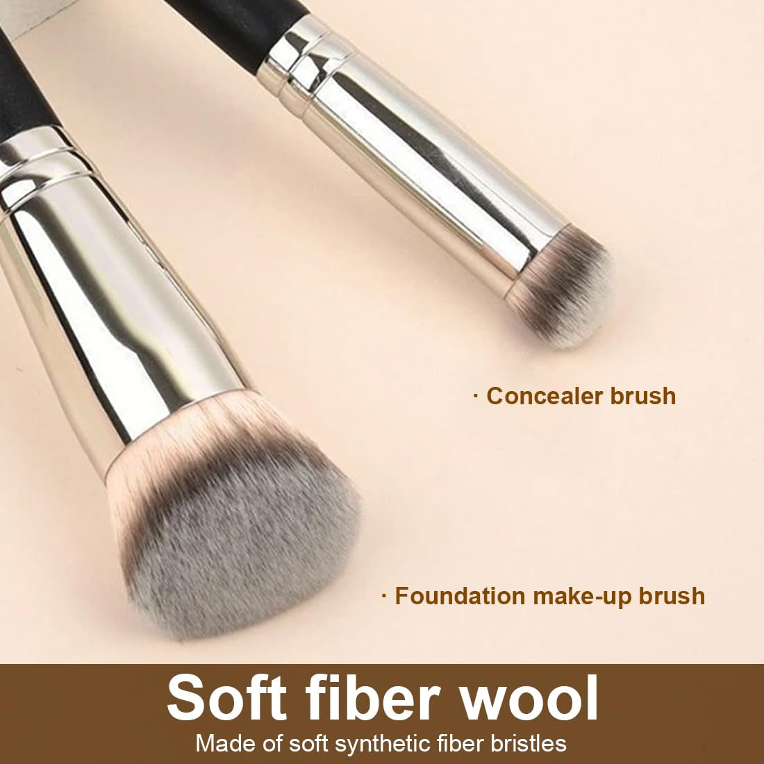 Reccisokz 3 Stück Foundation Pinsel,Flüssiger Concealer Foundation Pinsel,Makeup Pinsel Für Flüssige Foundation Anwendung,Polieren