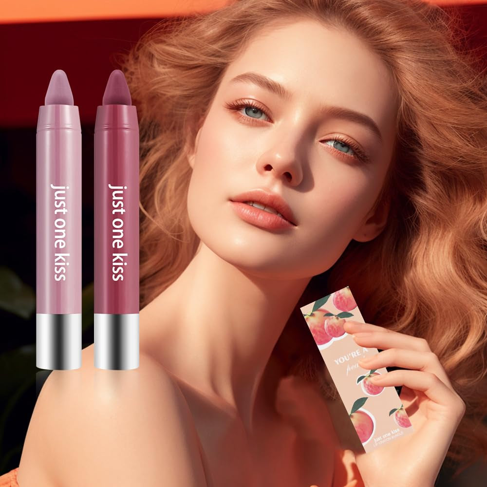 Horuili® 2 Stück Lippenstift, Fruchtiger Lippenstift, Nude Moisture Lippenstift, Feuchtigkeitsspendender Glanzstift Lippenstift, Wasserfester, Lang Anhaltender Und Feuchtigkeitsspendender Lippenstift