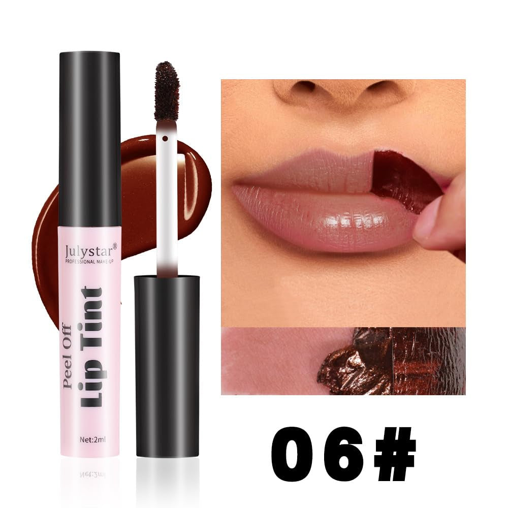 Peel off Liquid Lipstick Set, Easy Peel & Reveal Lip Stain, Waterproof Long Lasting Peel off Mask Lip Gloss, Lips Tattoo Makeup Beauty (Color, Set B)