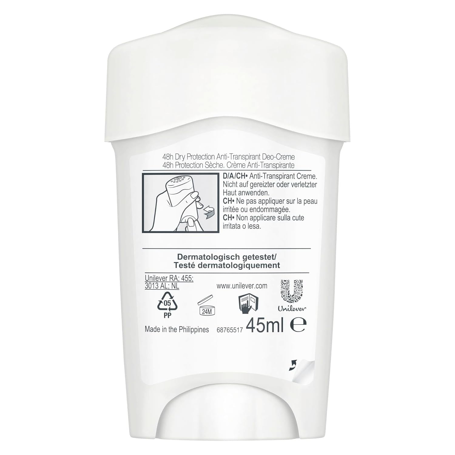 Rexona Women Maximum Protection anti Transpirant Deo Creme Stress Control Deodorant Mit 96 Stunden Schutz Gegen Starkes Schwitzen Und Geruch Mit 3X Schutz Bei Stress, Hitze & Bewegung 45 Ml