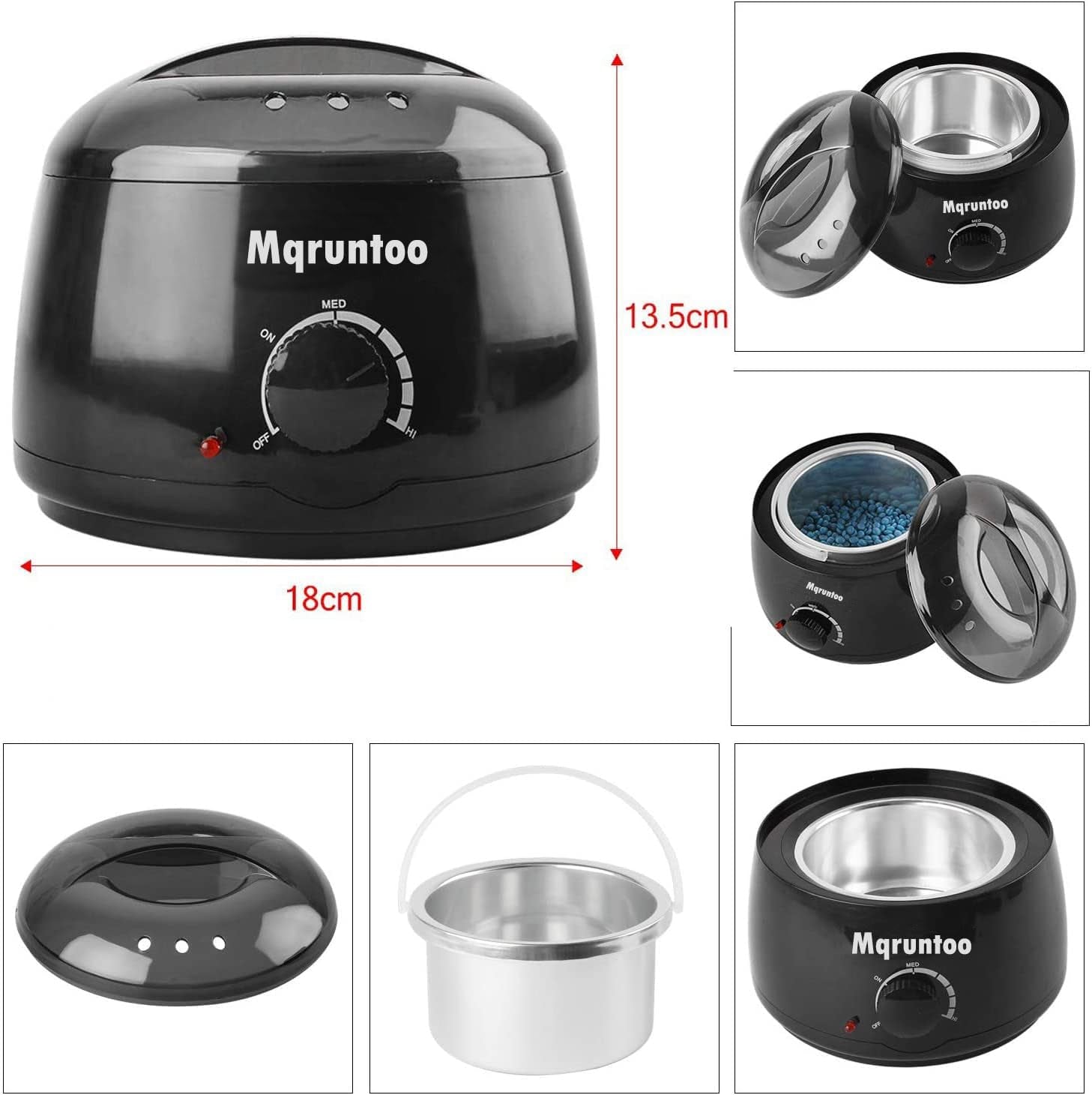 Wachswärmer Wax Warmer Wachs Haarentfernung Elektrischer Wachs Haarentfernung Set Enthaaren Wachsgert Waxheater Waxing Kit Mit 4X100G Wachsperlen